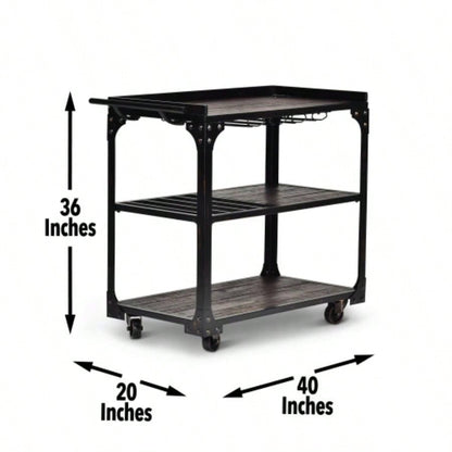 - Cart With Casters - Black