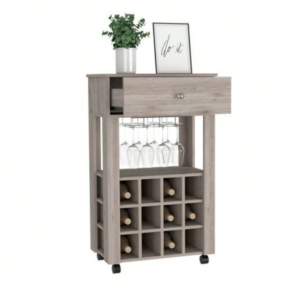 DEPOT E - SHOP Margh Bar Cart Drawer, Light Gray