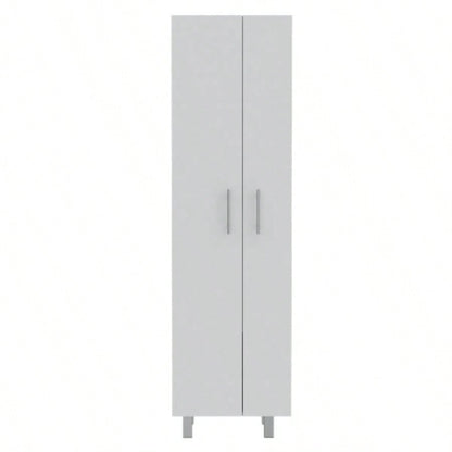 White and Onyx 2 - Piece Kitchen Set, Kitchen Island and Pantry Cabinet