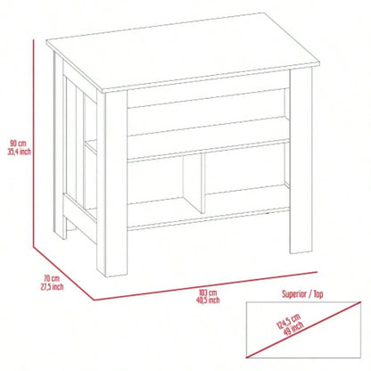 White and Onyx 2 - Piece Kitchen Set, Kitchen Island and Pantry Cabinet