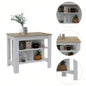 Kitchen Island Antibacterial Dozza, Three Shelves, Light Oak/ White