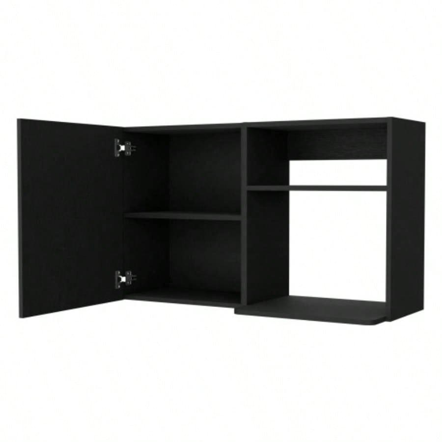 2 Wall Cabinet, 2 Door Stackable Wall Mounted Storage Cabinet with 2 Side Shelf