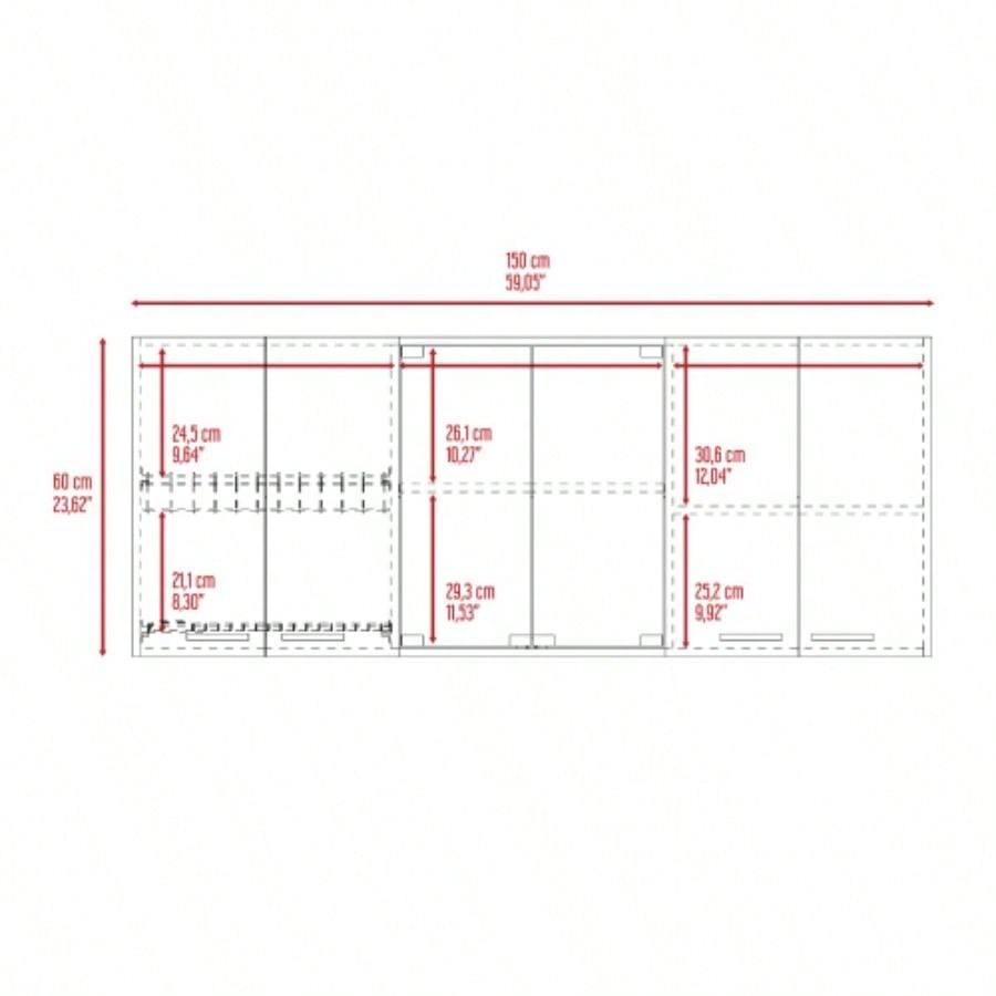 Briargate 2 - Piece Kitchen Set, Kitchen Island and Wall Cabinet, White and Walnut