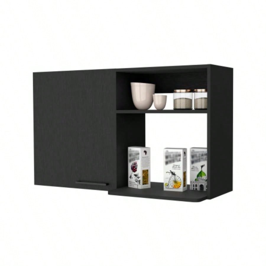 2 Wall Cabinet, 2 Door Stackable Wall Mounted Storage Cabinet with 2 Side Shelf