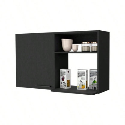 2 Wall Cabinet, 2 Door Stackable Wall Mounted Storage Cabinet with 2 Side Shelf