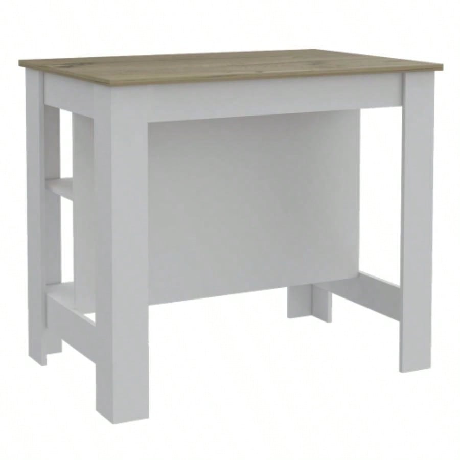 Brooklyn Antibacterial Surface Kitchen Island, Three Concealed Shelves
