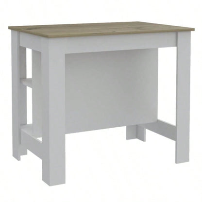 Brooklyn Antibacterial Surface Kitchen Island, Three Concealed Shelves