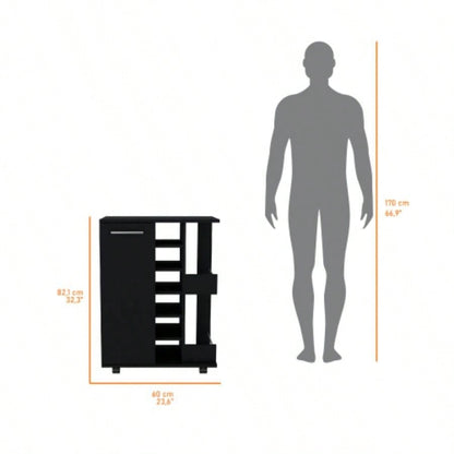 Bar Cart, One Cabinet With Division, Six Cubbies liquor, Two Shelves