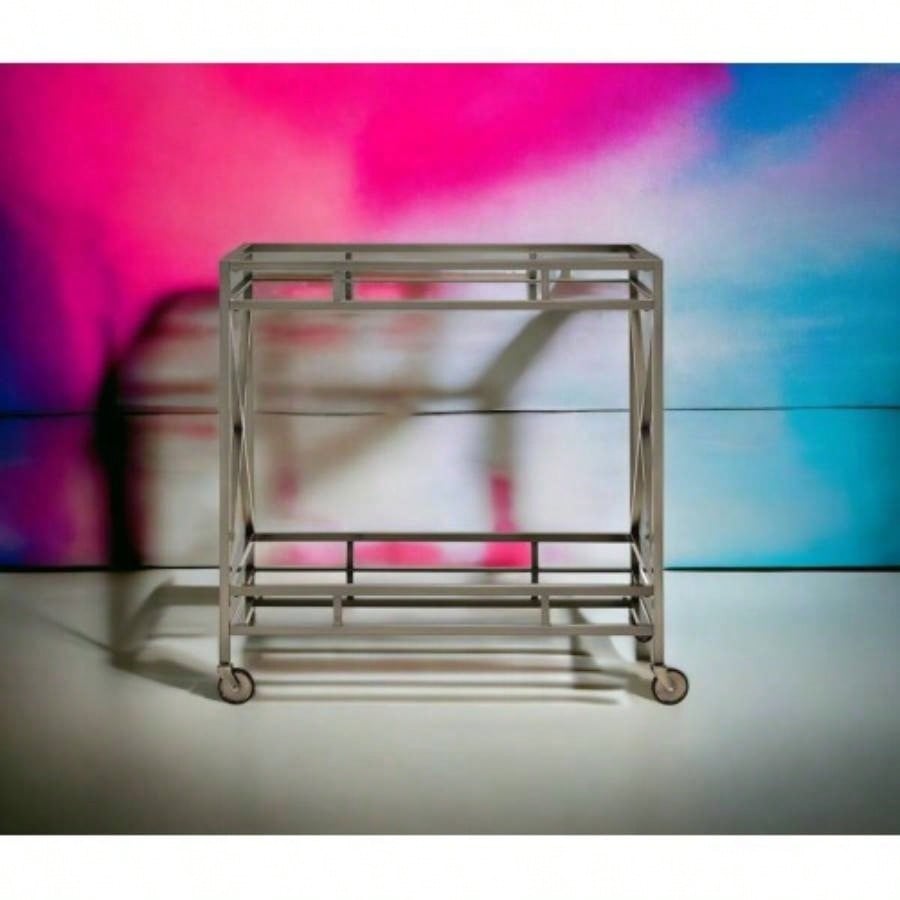 Kristensen Mirrored Antique Gold Serving Cart