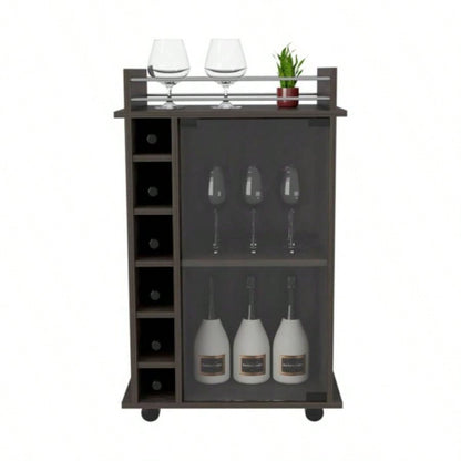 Bar Cart Baltimore, Six Wine Cubbies, Carbon Espresso