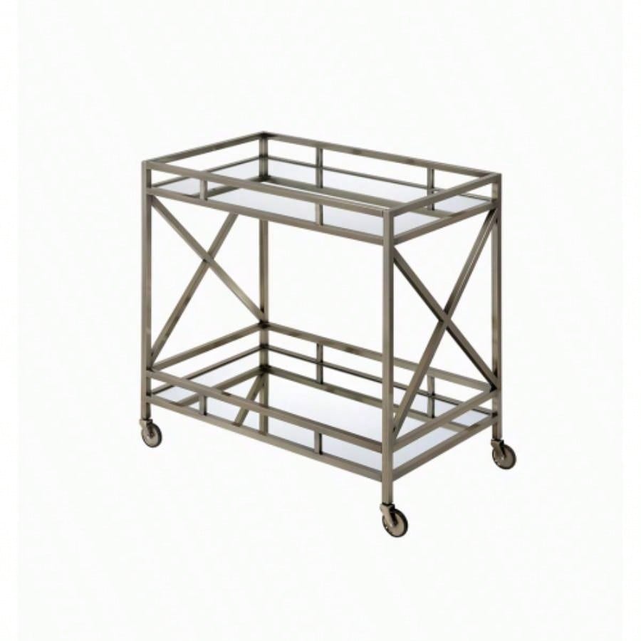 Kristensen Mirrored Antique Gold Serving Cart