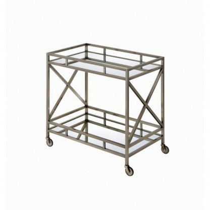 Kristensen Mirrored Antique Gold Serving Cart