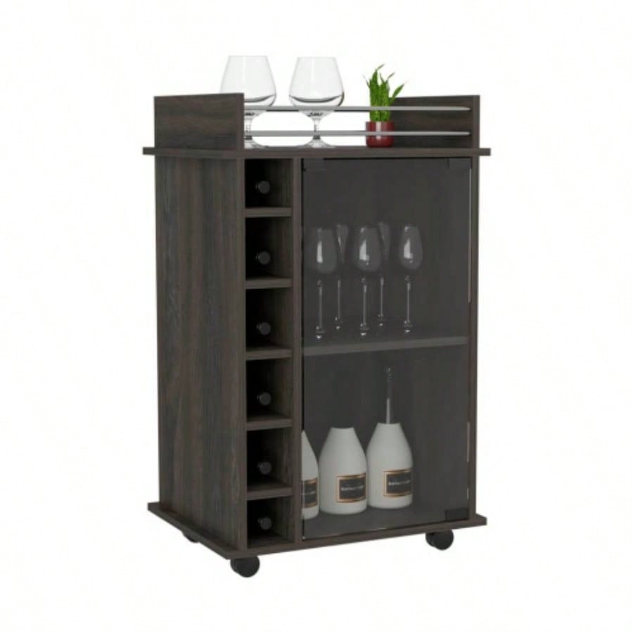 Bar Cart Baltimore, Six Wine Cubbies, Carbon Espresso