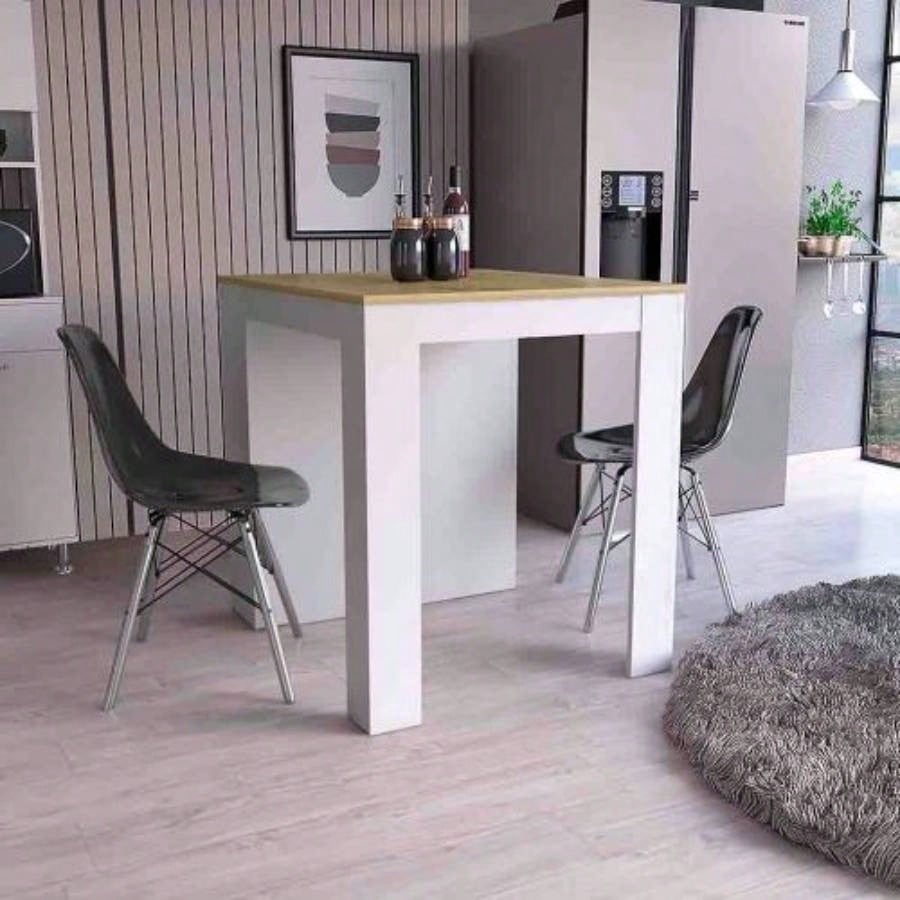 Kitchen Island Table, Two, Three Side Shelves, White/ Pine