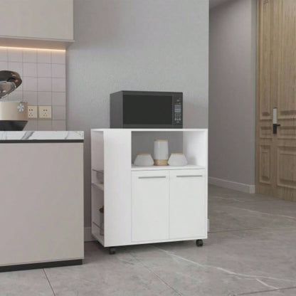 Kitchen Cart, 2 Doors, 3 Shelves, 4 Wheels