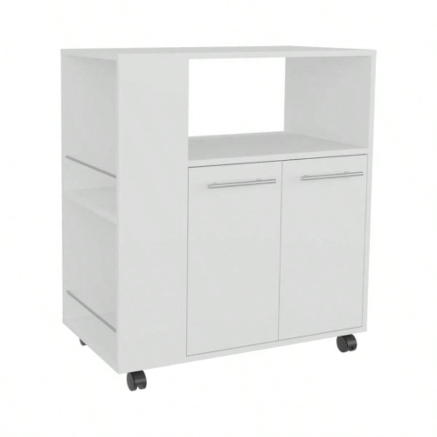 Kitchen Cart, 2 Doors, 3 Shelves, 4 Wheels
