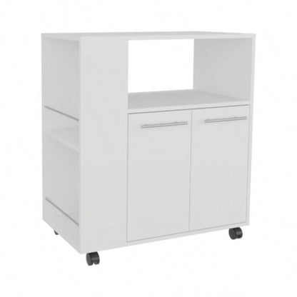 Kitchen Cart, 2 Doors, 3 Shelves, 4 Wheels