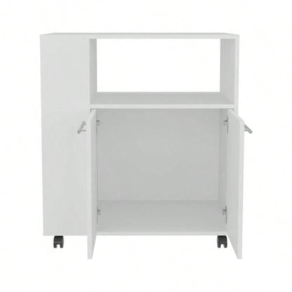 Kitchen Cart, 2 Doors, 3 Shelves, 4 Wheels