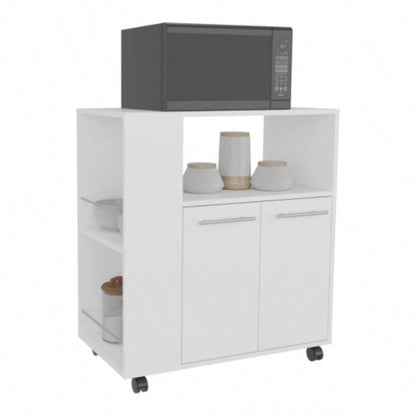 Kitchen Cart, 2 Doors, 3 Shelves, 4 Wheels