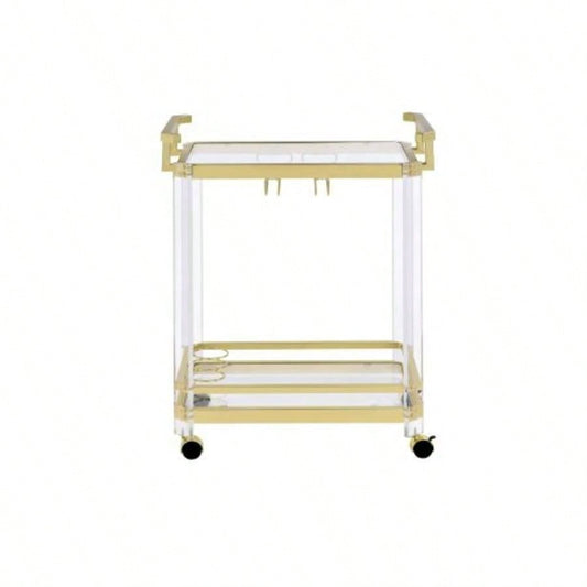 Aerin - Server Cart With Casters - Gold