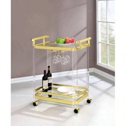 Aerin - Server Cart With Casters - Gold
