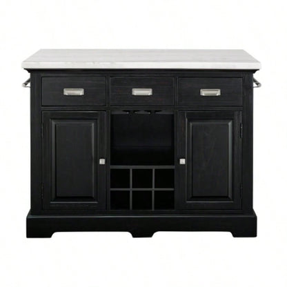 Aspen - Kitchen Island - Black