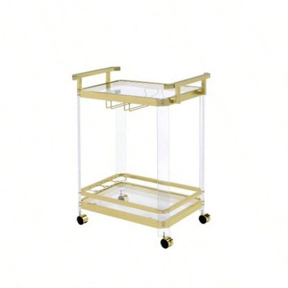 Aerin - Server Cart With Casters - Gold