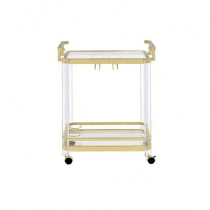 Aerin - Server Cart With Casters - Gold