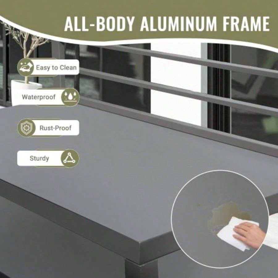 Outdoor Kitchen Island with Storage, Aluminum Kitchen Storage Island Kitchen Food Prep Table with Double Storage Rack, Freestanding Bar Center with Protective Cover Indoor Outdoor