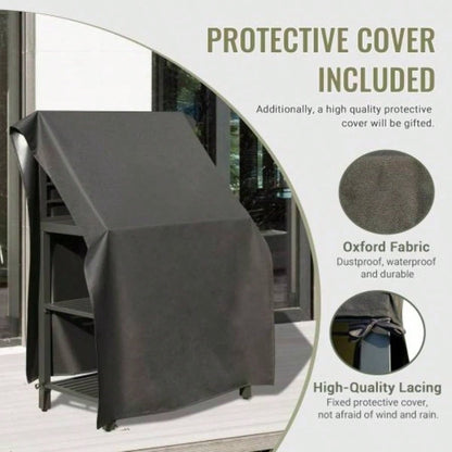 Outdoor Kitchen Island with Storage, Aluminum Kitchen Storage Island Kitchen Food Prep Table with Double Storage Rack, Freestanding Bar Center with Protective Cover Indoor Outdoor