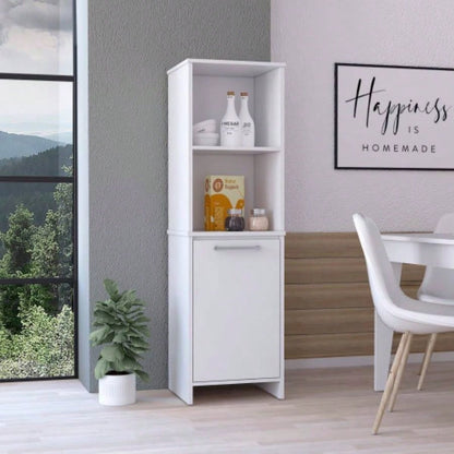 Danforth Pantry Cabinet, Single Door Cabinet, Four Shelves