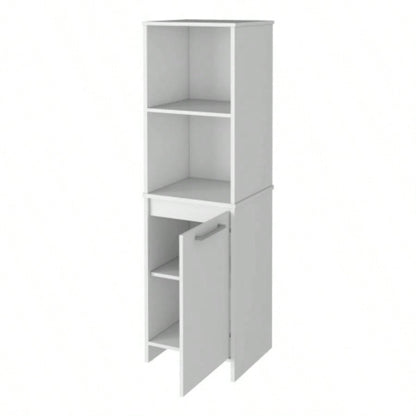 Danforth Pantry Cabinet, Single Door Cabinet, Four Shelves