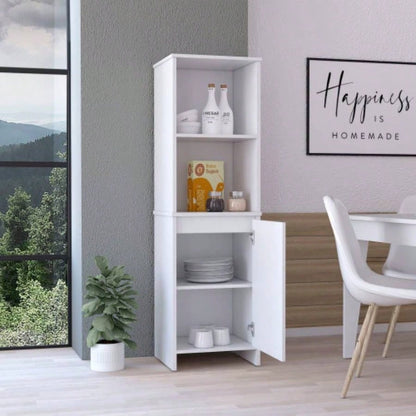 Danforth Pantry Cabinet, Single Door Cabinet, Four Shelves