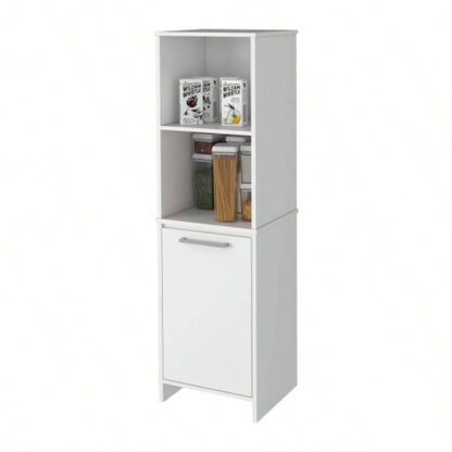 Danforth Pantry Cabinet, Single Door Cabinet, Four Shelves