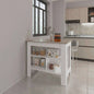 Kitchen Island, Kitchen, Taupe/ White