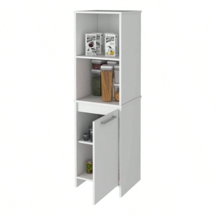 Danforth Pantry Cabinet, Single Door Cabinet, Four Shelves