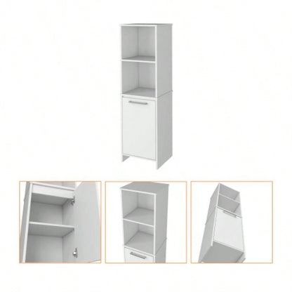 Danforth Pantry Cabinet, Single Door Cabinet, Four Shelves