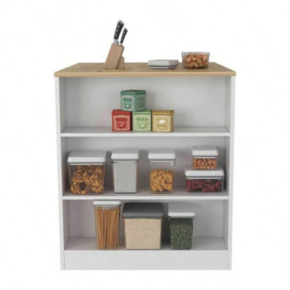 Kitchen Counter Dining Table Toledo, Kitchen, White/ Light Oak