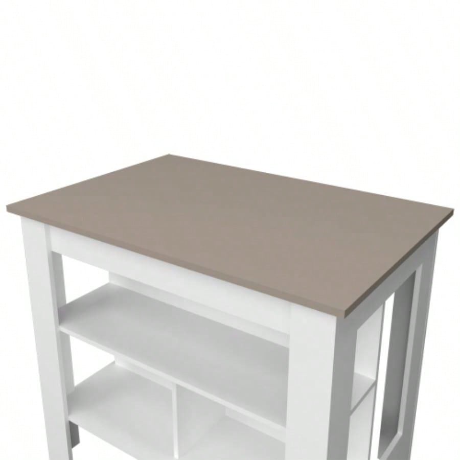 Kitchen Island, Kitchen, Taupe/ White