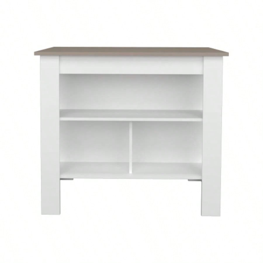 Kitchen Island, Kitchen, Taupe/ White