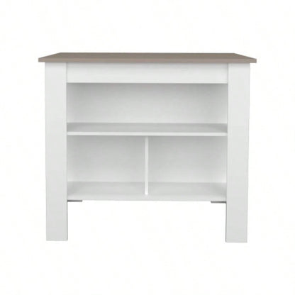 Kitchen Island, Kitchen, Taupe/ White
