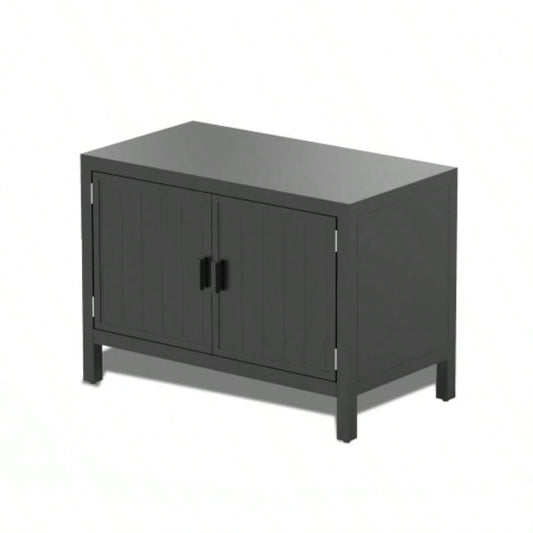 Outdoor Kitchen Island with Storage, Aluminum Kitchen Storage Island Outdoor Grill Table, Freestanding Outdoor Prep Table Grill Storage Cabinet with Protective Cover BBQ, Deck, Patio