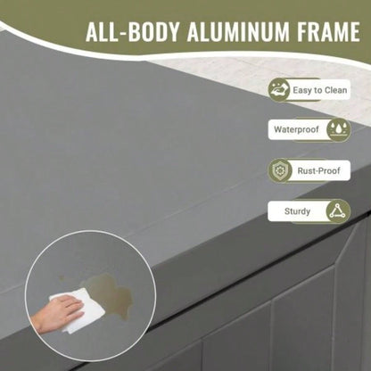 Outdoor Kitchen Island with Storage, Aluminum Kitchen Storage Island Outdoor Grill Table, Freestanding Outdoor Prep Table Grill Storage Cabinet with Protective Cover BBQ, Deck, Patio