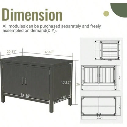 Outdoor Kitchen Island with Storage, Aluminum Kitchen Storage Island Outdoor Grill Table, Freestanding Outdoor Prep Table Grill Storage Cabinet with Protective Cover BBQ, Deck, Patio