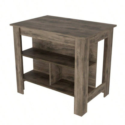 Kitchen Island Dozza, Three Shelves, Dark Brown