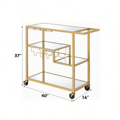 Adamsen Mirrored Champagne Serving Cart