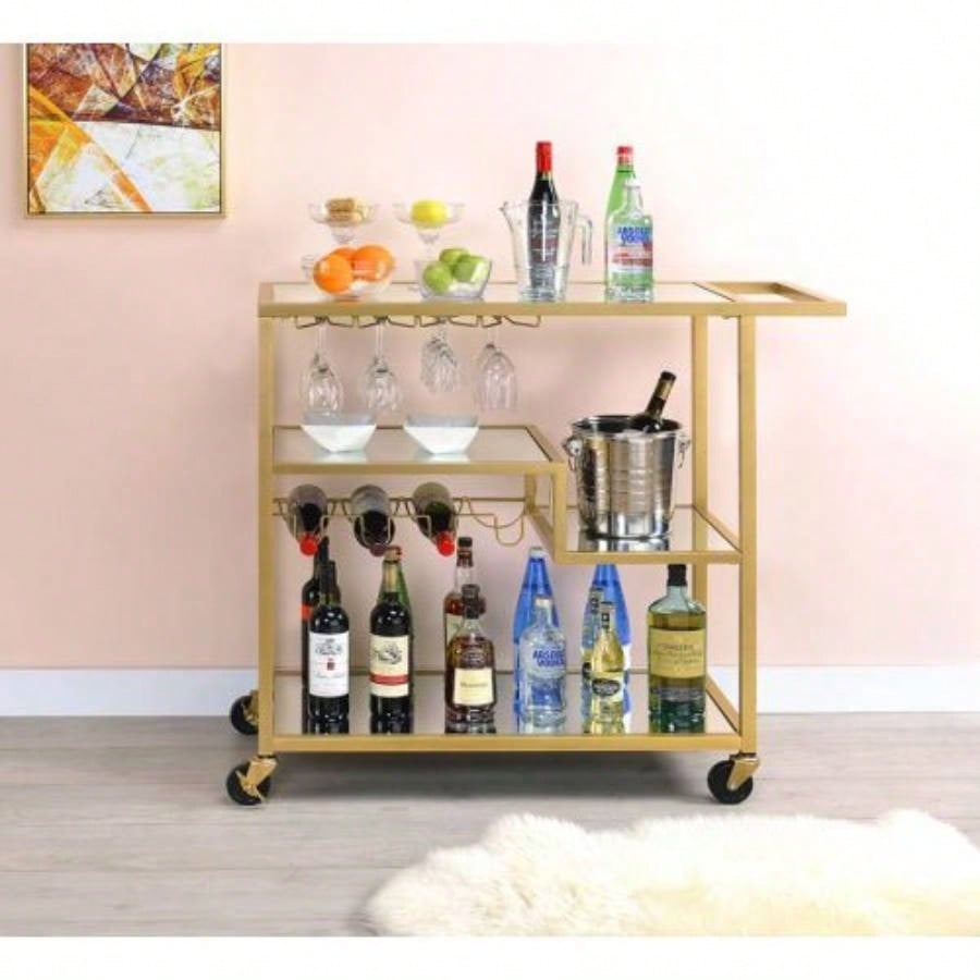 Adamsen Mirrored Champagne Serving Cart