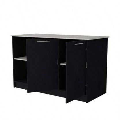 Black and Onyx Double Door Cabinets Kitchen Island