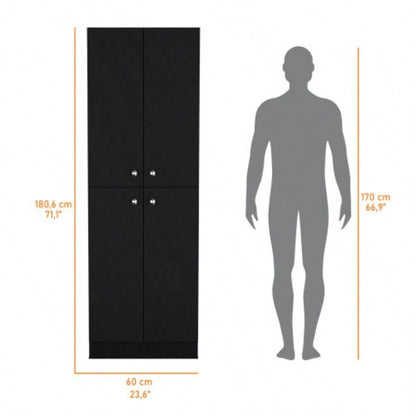 Cameron Pantry Cabinet with 4 doors and 5 hidden shelves