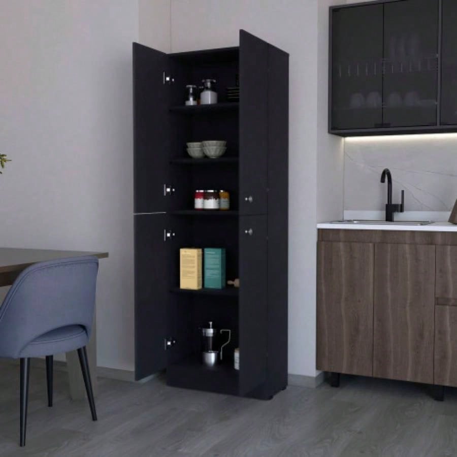 Cameron Pantry Cabinet with 4 doors and 5 hidden shelves
